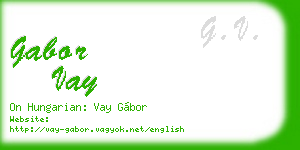 gabor vay business card
